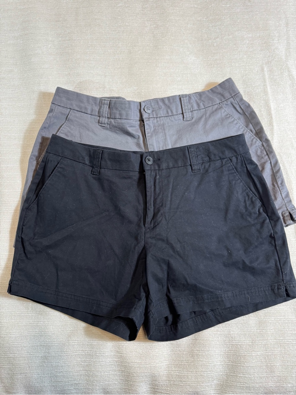 Magellan Outdoors Mid-Rise Flat-Front Chino Shorts Set of 2 Black
Gray